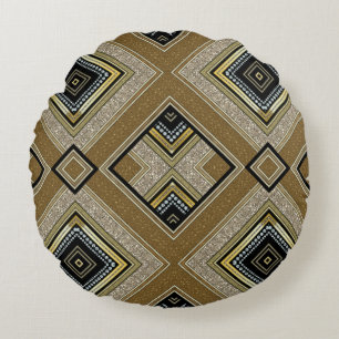 Retro Art Deco Glam Round Pillow
