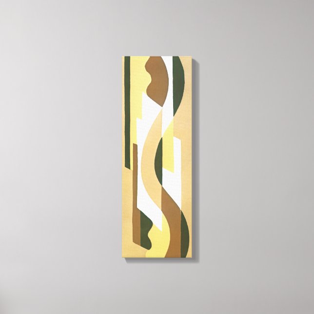 Retro Art Déco Jazz Brown Autumn Curve Motif (Recto)