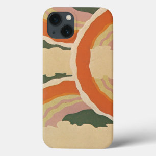 Retro Art Deco Jazz Circles Clouds Rainbow Pattern iPhone 13 Case