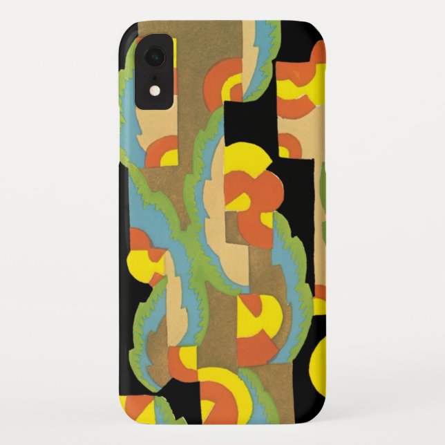 Retro Art Deco Jazz Circles Clouds Rainbow Pattern Case-Mate iPhone Case (Back)