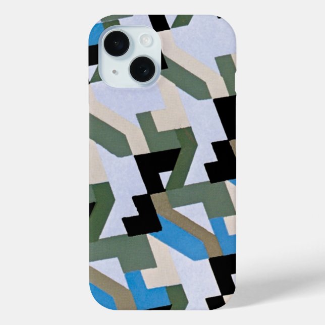Retro Art Deco Jazz Geometric Zig Zag Pattern Case-Mate iPhone Case (Back)