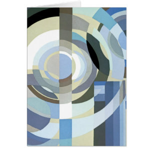 Retro Art Deco Jazz Vintage Blue Circles Pattern