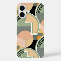 Retro Art Deco Jazz Vintage Teal Circles Pattern