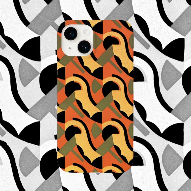 Retro Art Deco Jazz, Warm Curves Circles Geometric Case-Mate iPhone Case (Creator Uploaded)
