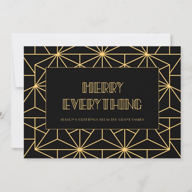 Retro art deco Merry everything Card (Front)