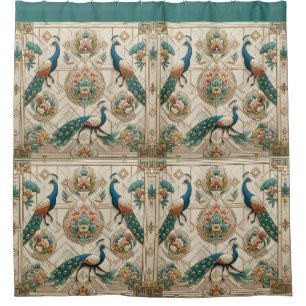 Retro Art Deco Peacocks