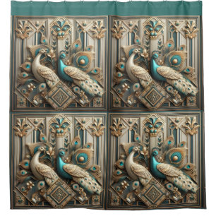 Retro Art Deco Peacocks