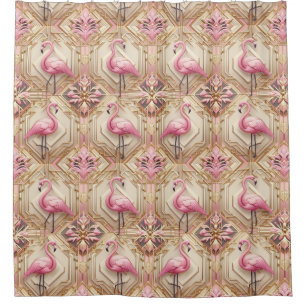Retro Art Deco Pink Flamingos