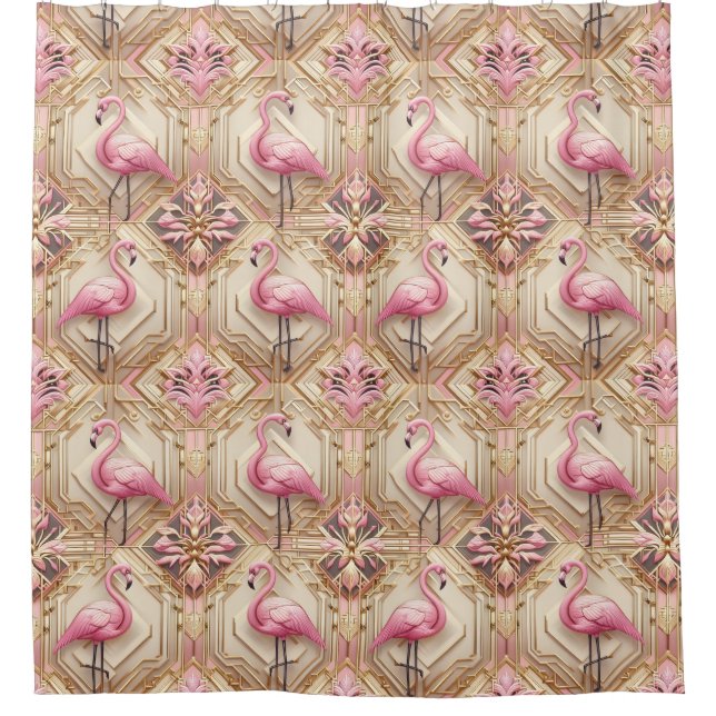 Retro Art Deco Pink Flamingos (Front)