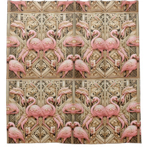 Retro Art Deco Pink Flamingos