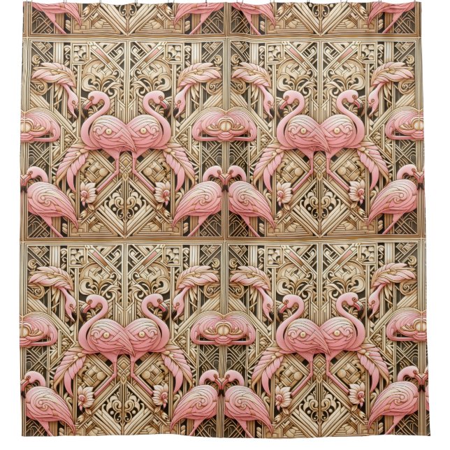 Retro Art Deco Pink Flamingos (Front)