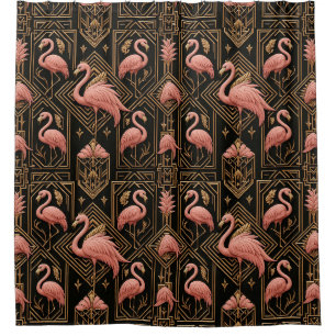Retro Art Deco Pink Flamingos