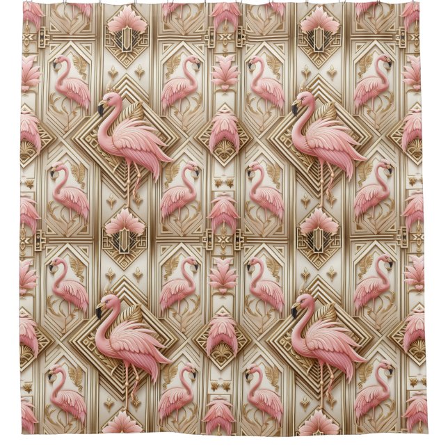 Retro Art Deco Pink Flamingos (Front)