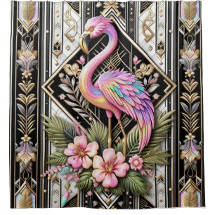 Retro Art Deco Pink Flamingos