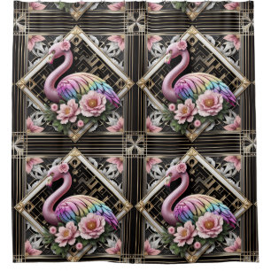 Retro Art Deco Pink Flamingos