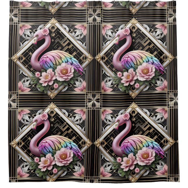 Retro Art Deco Pink Flamingos (Front)
