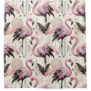 Retro Art Deco Pink Flamingos