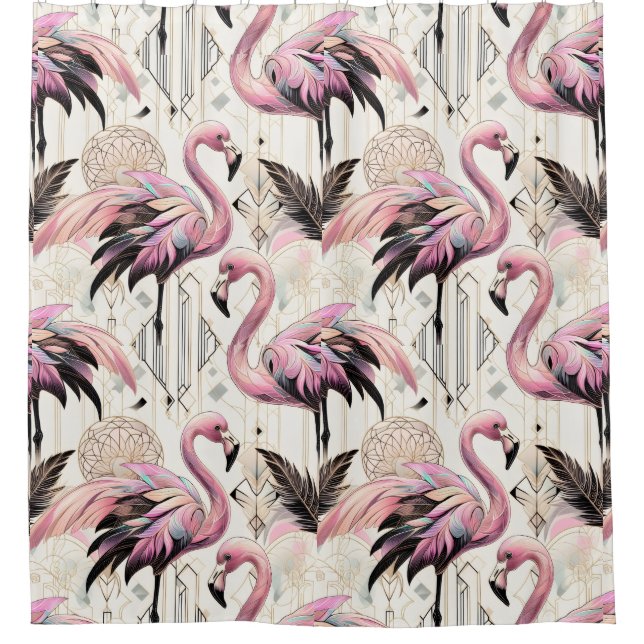 Retro Art Deco Pink Flamingos (Front)