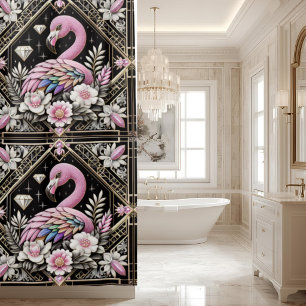 Retro Art Deco Pink Flamingos