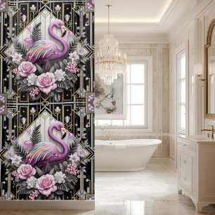Retro Art Deco Pink Flamingos