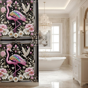 Retro Art Deco Pink Flamingos