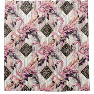Retro Art Deco Pink Flamingos