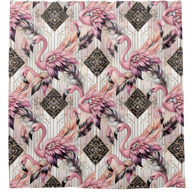 Retro Art Deco Pink Flamingos (Front)