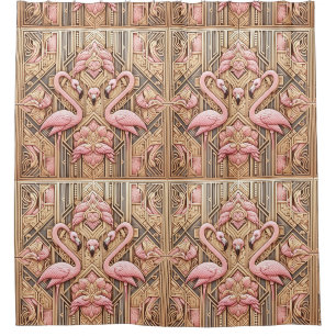 Retro Art Deco Pink Flamingos