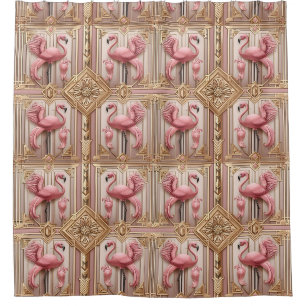 Retro Art Deco Pink Flamingos