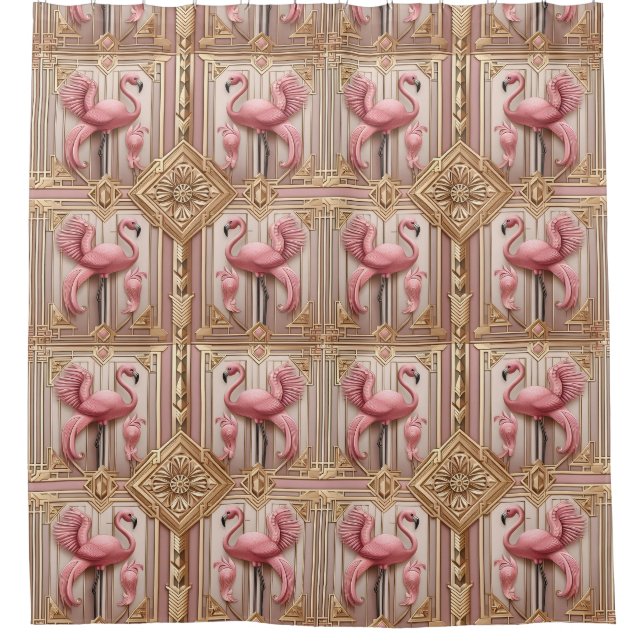 Retro Art Deco Pink Flamingos (Front)