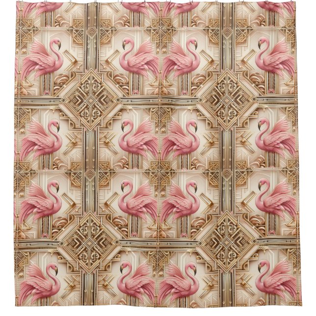 Retro Art Deco Pink Flamingos (Front)