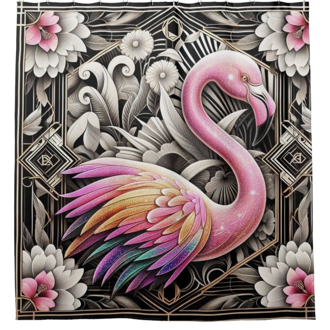 Retro Art Deco Pink Flamingos (Front)