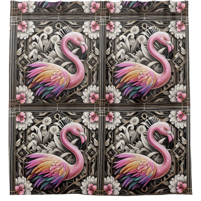 Retro Art Deco Pink Flamingos (Front)