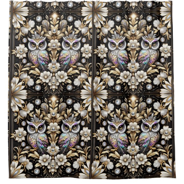 Retro Art Deco Rainbow Owls (Front)