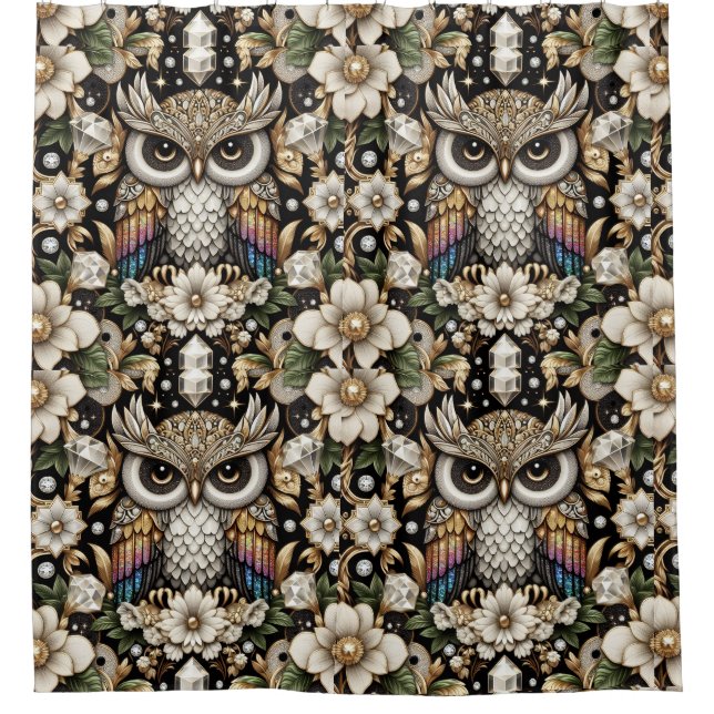 Retro Art Deco Rainbow Owls (Front)