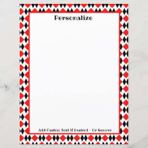 Retro Art Deco Red & Black Pattern Personalize