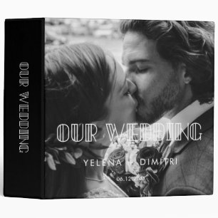 Retro art déco script mariage album photo classeur