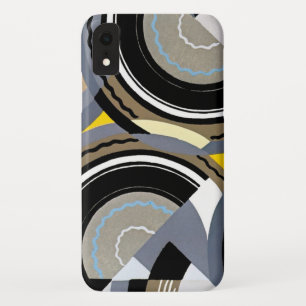 Retro Art Deco Vintage Abstract Circle Pattern iPhone XR Case