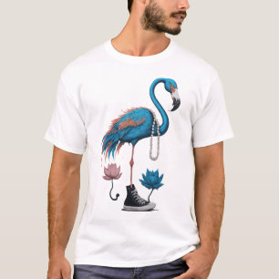 Retro art Flamingo Womens Kids Funny graphic  T-Shirt