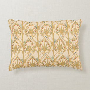 Retro art nouveau, abstract geometric lines. accent pillow