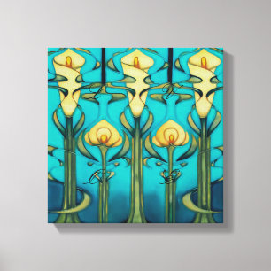 Retro,art nouveau, art design, vintage,glass art,t canvas print