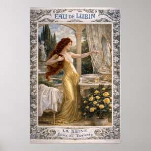 Retro Art Nouveau French Perfume Advertisement Poster