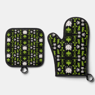 Retro Art Nouveau Home Decor Prints Oven Mitt & Pot Holder Set