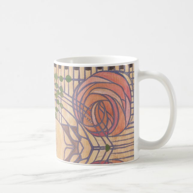 Retro art nouveau Mackintosh style design Coffee Mug (Right)