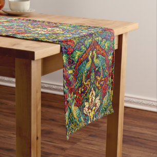 Retro Art Nouveau Peacocks & Birds by Walter Crane Short Table Runner