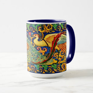 Retro Art Nouveau Peacocks Frieze by Walter Crane Mug