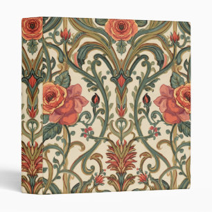 Retro Art Nouveau Rose Garden Frieze Binder