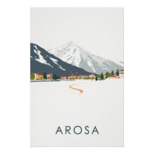 Retro Art Noveau Arosa Swiss Travel