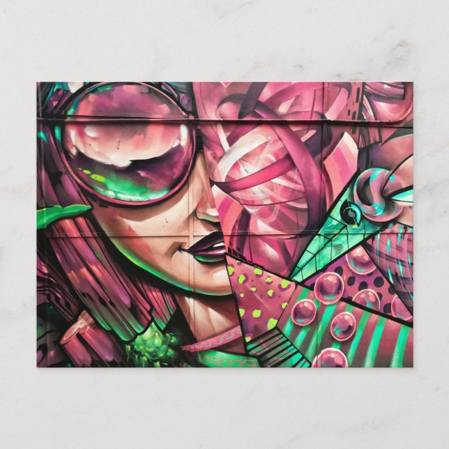 retro art postcards-text personalized postcard (Front)