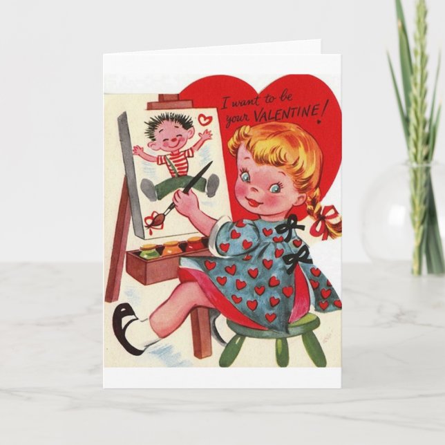Retro Artist Valentine's Day Card (Front)